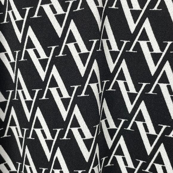 Adrienne Vittadini Monogram‎ Blouse Sz 2X Black White Cut-Out Studded Detail Top - Picture 4 of 5